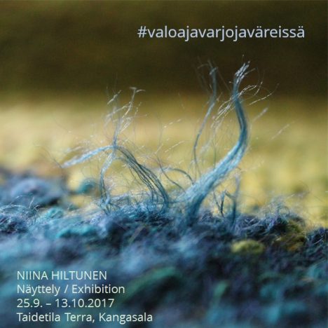 Näyttelykutsu Valoa ja varjoja väreissä, Taidetila Terra